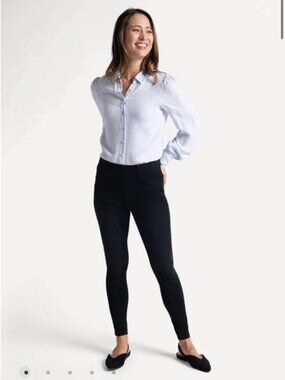New Betabrand Washed Black Skinny Yoga Denim Jeans Medium Petite